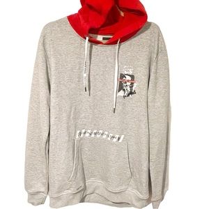 Mania‎ Jeans Size XL Mens Grey Graphic Hooded Pullover Sweatshirt NEW NWT